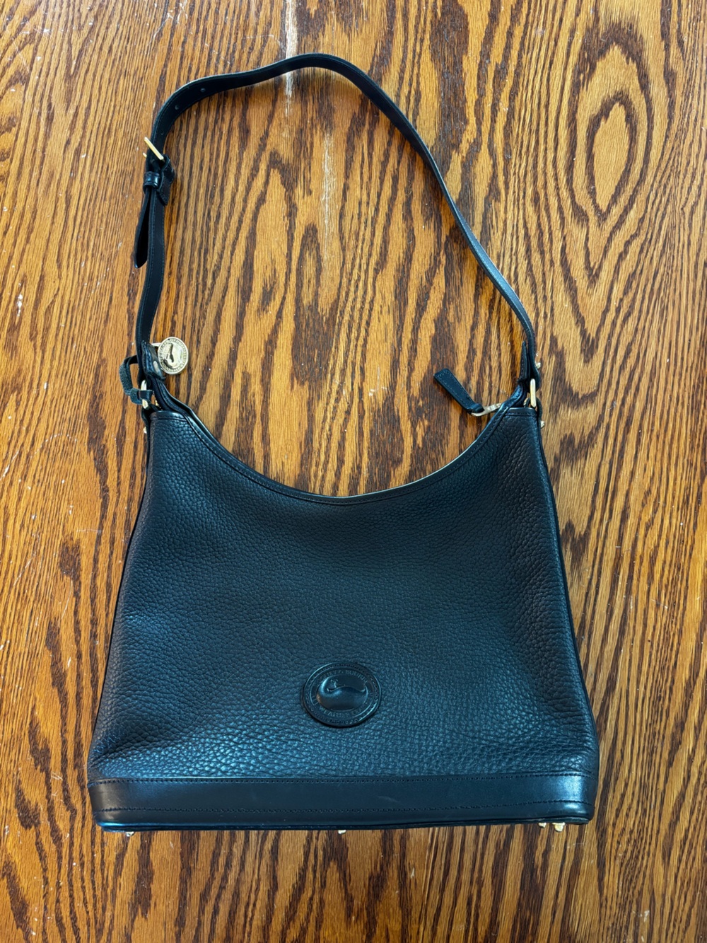 Dooney & Bourke Black Pebble Leather Shoulder Bag